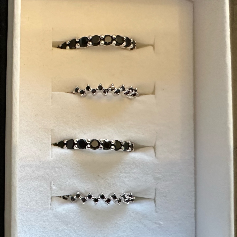 Elegant Black and Silver Rings